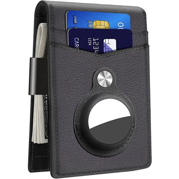 Hawanik Mens Slim Bifold Wallet with Integrated Case Holder for AirTag - Picture 1 of 6
